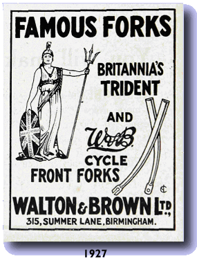 Britannia in a 1927 Walton and Brown advert