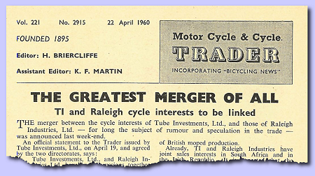 TI–Raleigh merger announcement
