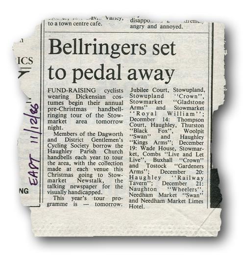 D&DGCS bell ringing tour, 1986