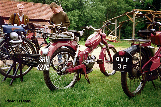 Puch and Mini-Motor in the foreground, Jon Walker and Keith Farrow in the background
