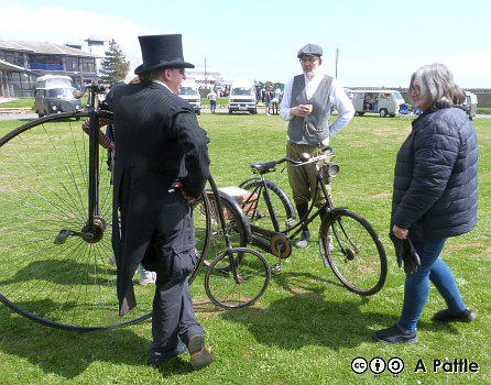‘Penny-farthing’ and 1933 James tricycle at Felixstowe