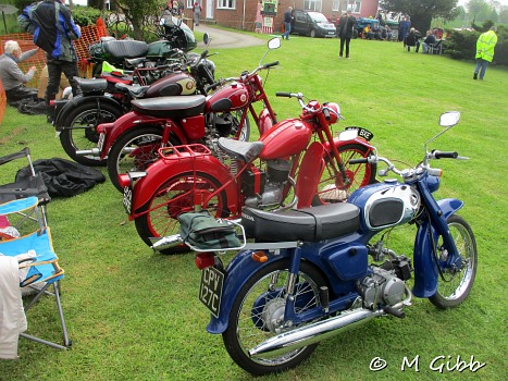 Motor cycles at Sweffling Bygones Museum Open Day