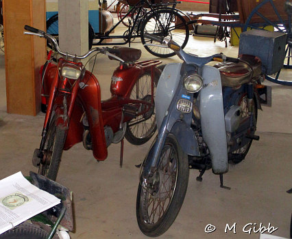 Mobylette and Honda Cub at Caister Castle Car Collection