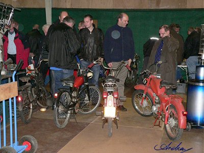 Quite a range of machines: Solex, Bianchi, Puch and Motom