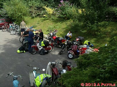 The bikes in the pub car park