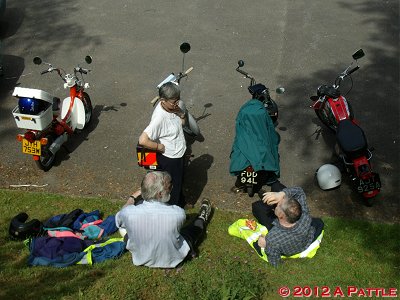 Riders in the pub car park...