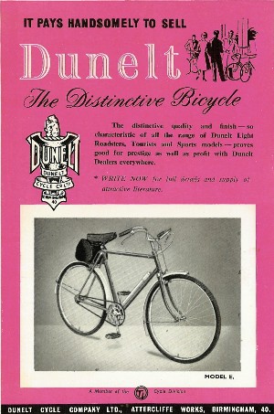 Dunelt cycles advert Dunelt cycles advert