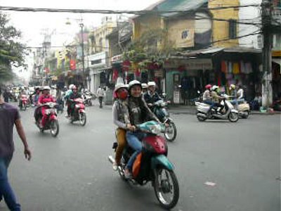 Mopeds on the streets of Hanoi