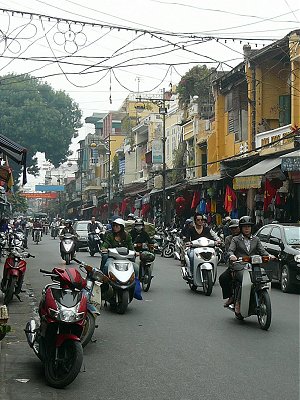 Mopeds on the streets of Hanoi