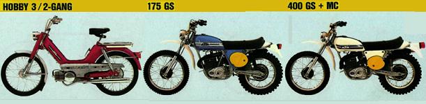 Some of the KTM range in the mid-1970s