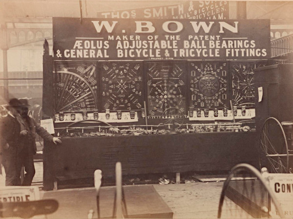 Bown stand at the Speedwell Exhibition, 1885 Bown stand at the Speedwell Exhibition, 1885