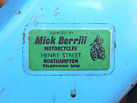 Dealer sticker on Jawa Type 28