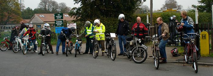 Machines start to gather outside Fulbourn Scout Hut