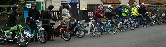 Machines start to gather outside Fulbourn Scout Hut