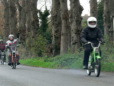 The mopeds follow