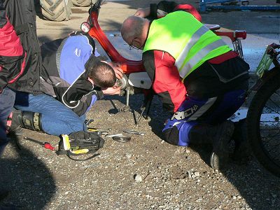 Running repairs by the East Coast Pedallers