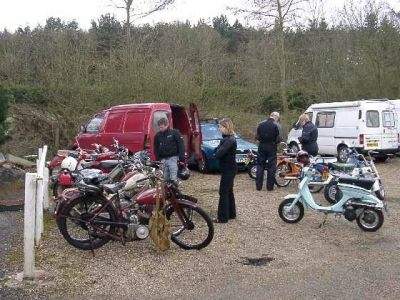 Bikes start to gather outside