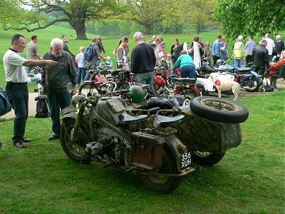 Andy Teirnan's Zündapp parked among the mopeds