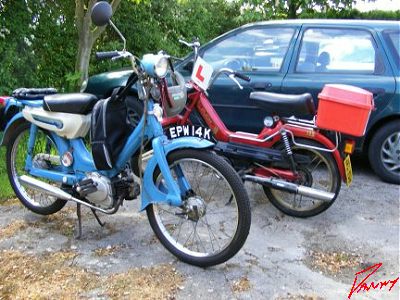 Early arrivals: Keith's Honda and Carl's Maxi