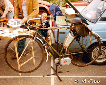 A Lohmann on a Royal Enfield Firefly at Stowmarket