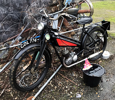 Steve Pryke's Mighty New Hudson next to the scrap pile with a slightly nautical theme