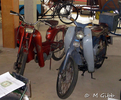 Mobylette and Honda Cub at Caister Castle Car Collection