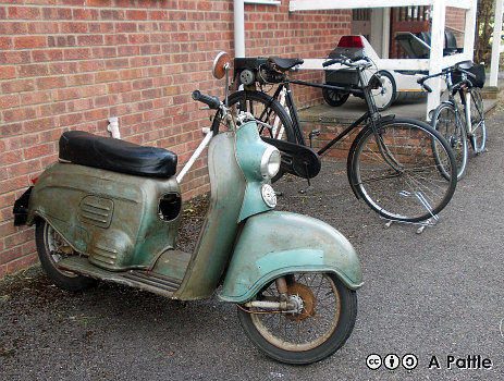 Adler scooter at Horham informal ‘Wheels’ event