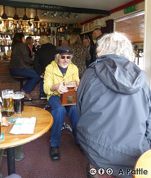 The Boot & Back: Cally admires the Hardy Trophy