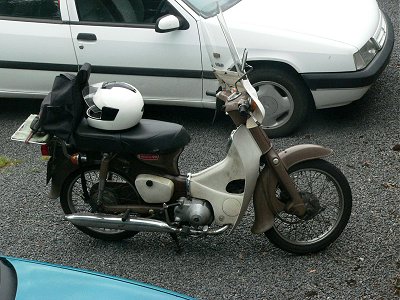 Pete Smith rode from Canvey on his Honda 90...