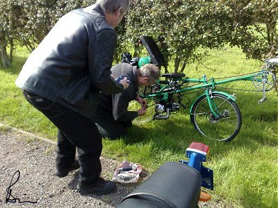 Derek repairs his derailleur tension spring