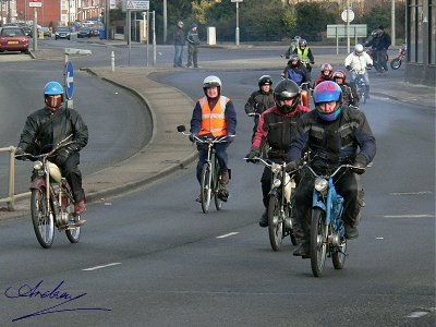A Cyclemaster mixed in with the mopeds