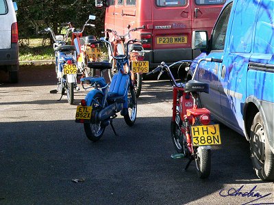 An assortment of mopeds