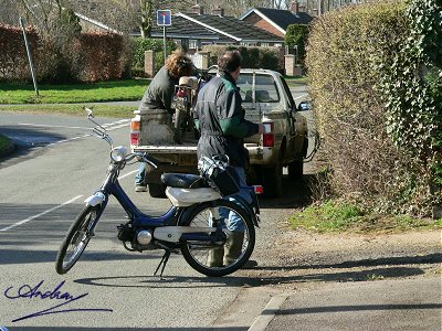 Car park full - Nick and Lawrence have to unload in the road