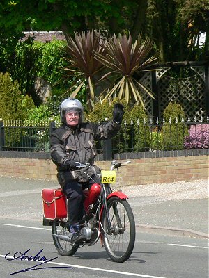 Dave Evans on an NSU Quickly