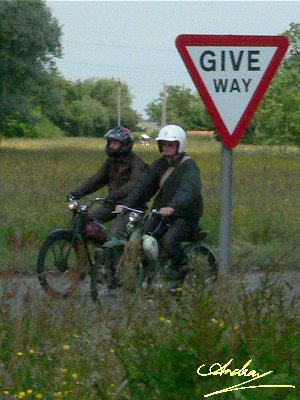 NSU and James at Saxtead Green