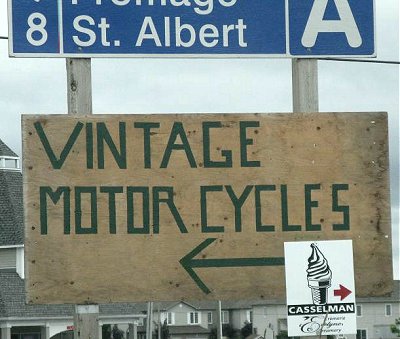 A sign points to the event