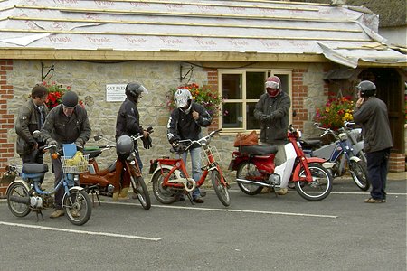 Preparing to leave the coffee stop