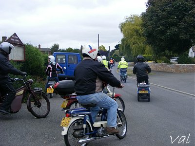 The bikes leaving Bucklesham