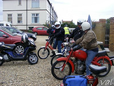 The bikes, ready to leave