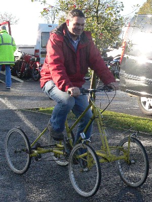 Luke Booth riding a quadricycle