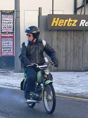 John rode to the run through snow - don't tell him he's heading for a hail storm