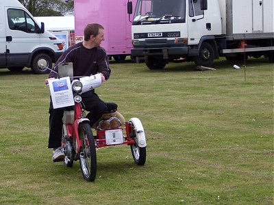 Carl on his Honda PC50 combination