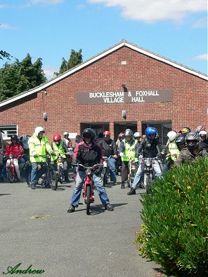 Outside the village hall