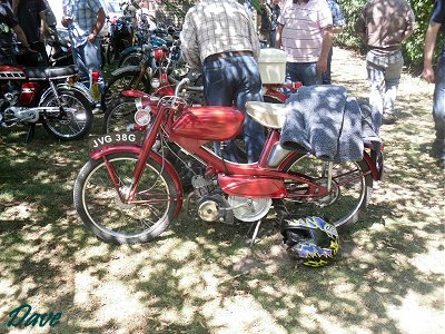 Mopeds under the trees at Waldringfield