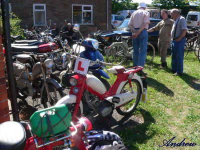 Bikes gathered at the hall