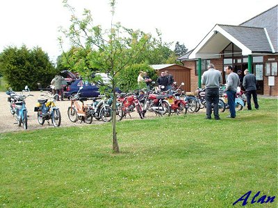 Bikes arrive at the hall