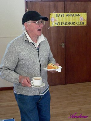 Chris has his tea and cake