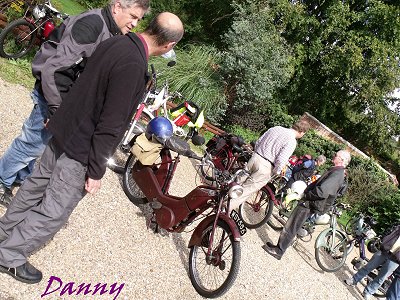 The bikes gathered outside Hoxne Swan