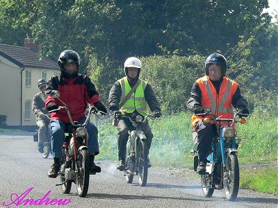 Riders try to find their way through the Kreidler's smoke screen