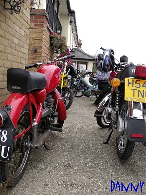 Bikes outside the pub